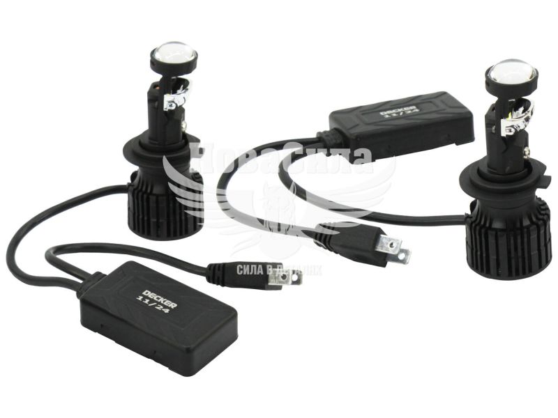 Лампочка LED H7 (Decker) (GL-01 6000K) з лінзами (GL-01)