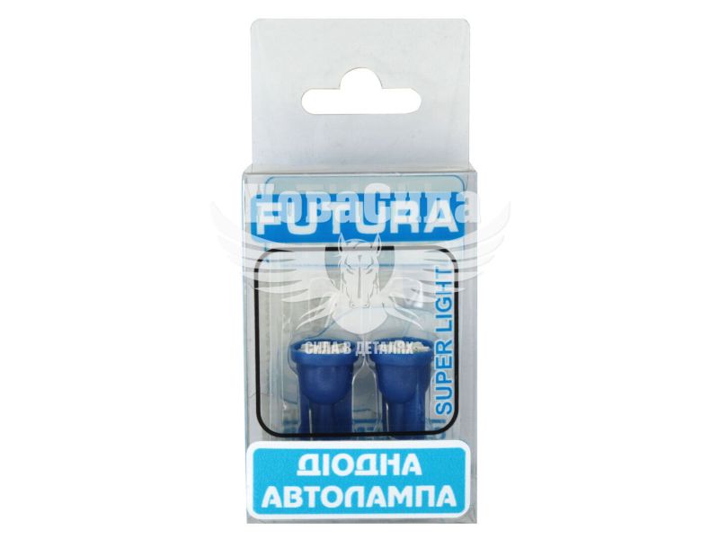Лампочка без цоколя LED T10_W5W SMD синя 6-діодів 24V W2.1x9.5d (Futura) (к-т. 2шт.) (60522)