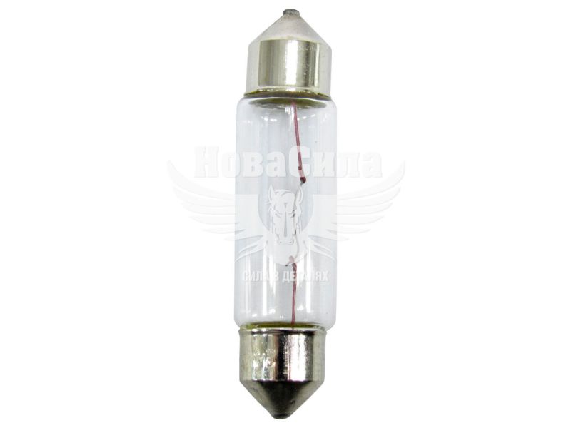 Лампочка 2-ох цокольна C5W біла 24V-5Вт SV8.5-8 41мм. (Solar) (упак.-10шт.) (2460)