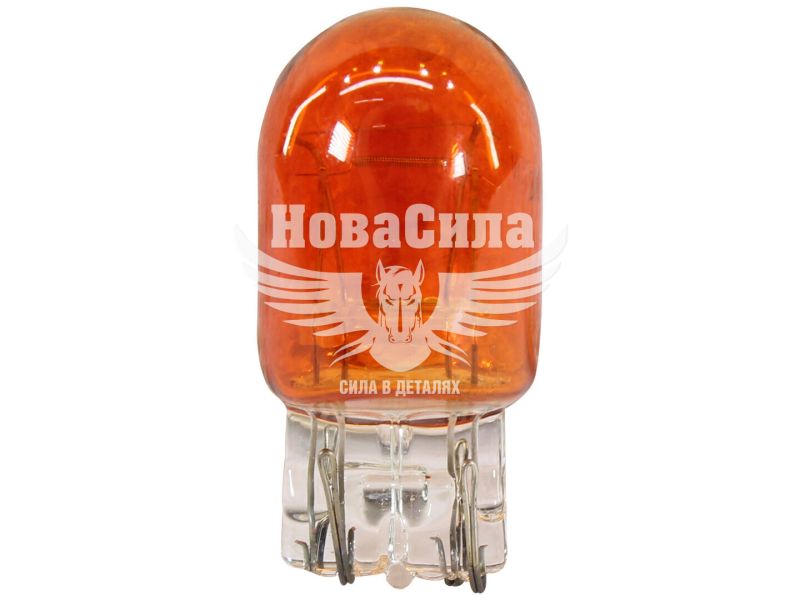Лампочка 2-ох конт. скутер без цокол. жовта 12V-21/5Вт W21/5W W3x16g (Zollex) (упак.-10шт.) (16119)