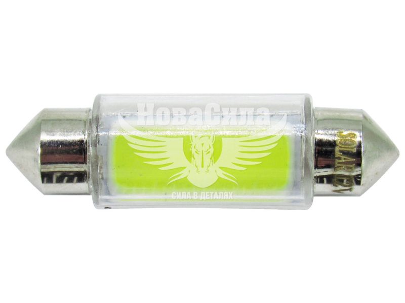 Лампочка 2-ох цокольна LED T11_C5W COB біла 1-діод 12V-3Вт SV8.5-8 39мм. (Solar) (упак.-10шт) (LC339_P)