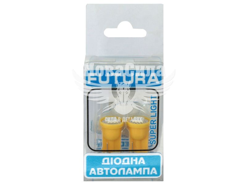 Лампочка без цоколя LED T10_W5W SMD жовта 1-діод 24V W2.1x9.5d (Futura) (к-т. 2шт.) (30525)