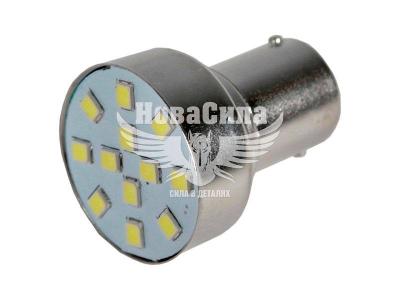 Лампочка 1-но конт. груша біла LED SMD 24V 8-діодів S25 BA15s (Zollex) 16106 (к-т.-2шт.) (16106)