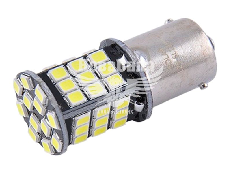 Лампочка 1-но конт. груша біла LED SMD 12V 48-діодів S25 BA15s CANbus (Solar) (к-т.-2шт.) (SL1389)