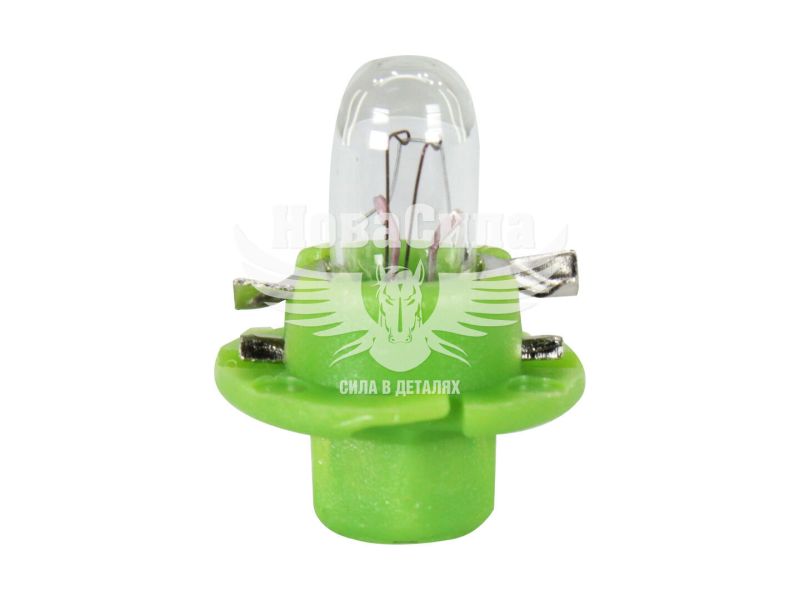 Лампочка без цоколя семечка W1.3W зелена 12V-1,3Вт BX8.4d (Zollex) (з патроном) (упак.-10шт.) (22047)