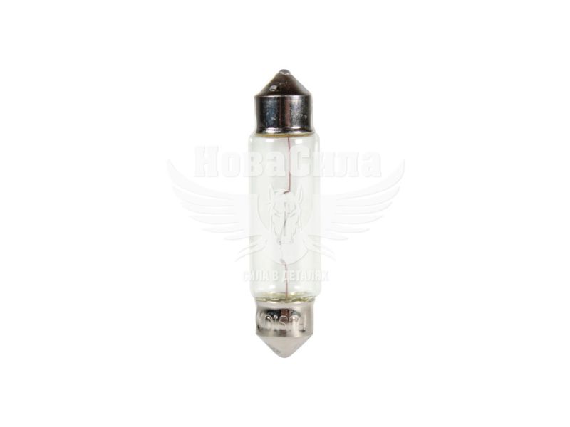 Лампочка 2-ох цокольна C10W біла 12V-10Вт SV8.5-8 41мм. (PRO Fusion) (упак.-10шт.) (F- 12/42)