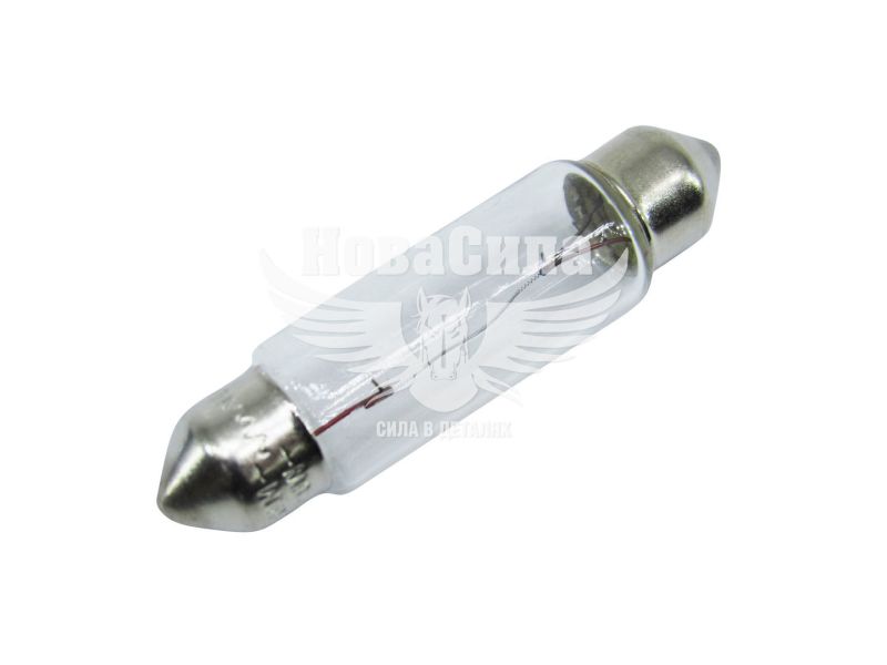 Лампочка 2-ох цокольна C10W біла 12V-10Вт SV8.5-8 41мм. (Osram) (упак.-10шт.) (OS 6411)