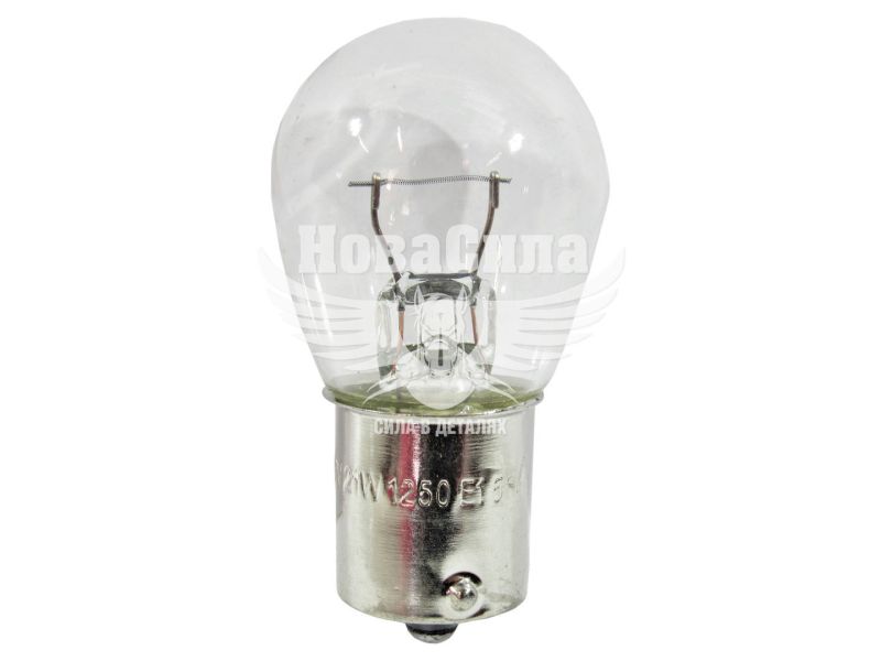 Лампочка 1-но конт. груша біла 12V-21Вт P21W BA15s (Solar) (упак.-10шт.) (1250)
