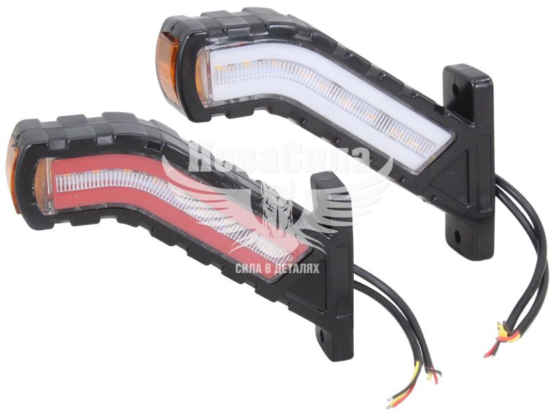 Ліхтар габаритний ріжок (Auto Light) LED NEON DYNAMIC 12-24V косий середній, білий/червоний (AL-0020-RW/WR)