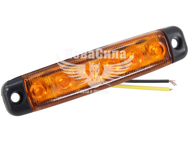 Ліхтар габаритний універсальний (Auto Light) LED 12-24V короткий 12-діодів 95х20мм. жовтий (AL-0039-Y)