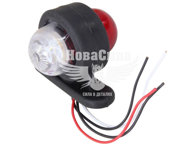 Ліхтар габаритний ріжок (Yuceplast) LED 12-24V (білий червоний міні) (YP-141)