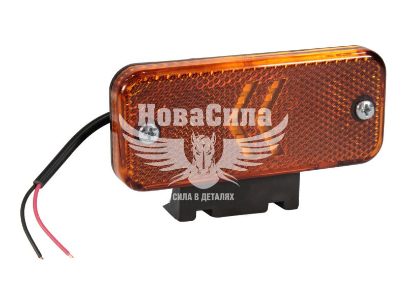 Ліхтар габаритний універсальний (Isiksan) LED 12-24V прямокутний зі стрілкою жовтий (з кронштейном) (ISS40341)