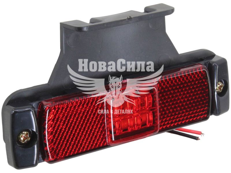 Ліхтар габаритний універсальний (Auto Light) LED 12-24V прямокутник червоний з кронштейном 130х32мм. (AL-0029-R)