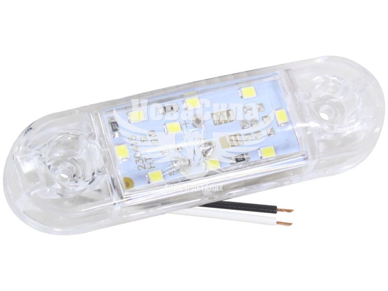 Ліхтар габаритний універсальний (Auto Light) LED 12-24V короткий 9-діодів 87х25мм. білий (AL-0036-W)