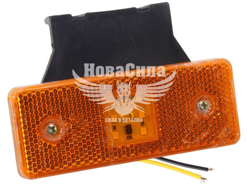 Ліхтар габаритний універсальний (Auto Light) LED 12-24V прямокутник жовтий з кронштейном 110х45мм. (AL-0032-Y)