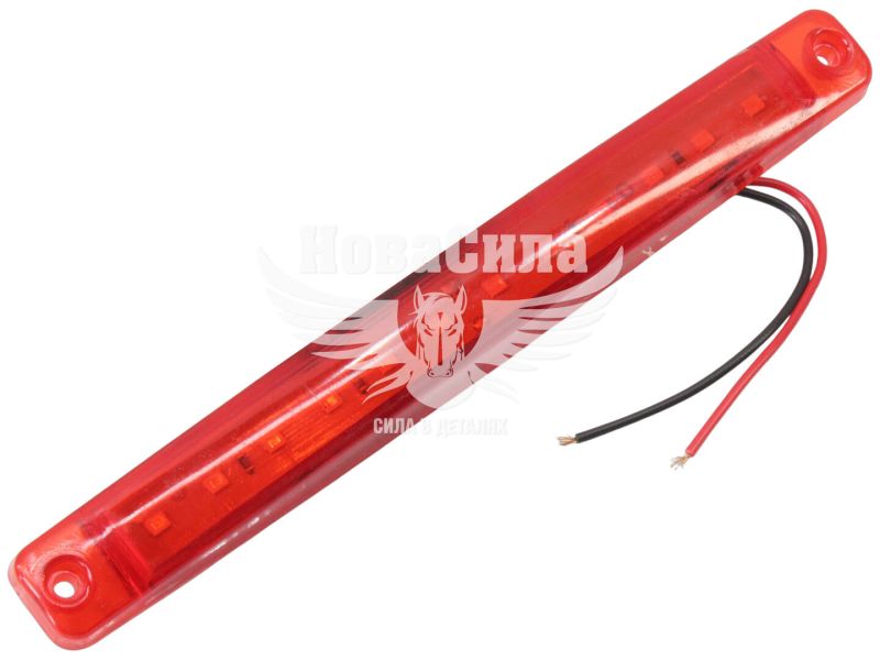 Ліхтар габаритний універсальний (Auto Light) LED 12-24V короткий 12-діодів 170х20мм. червоний (AL-0037-R)