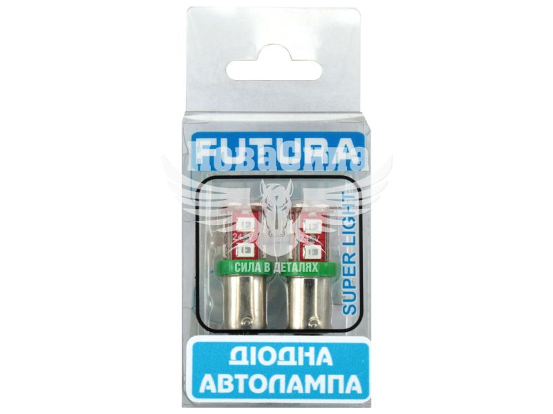 Лампочка з цоколем LED T4W SMD зелена 12-діодів 24V-2,5Вт BA9s (Futura) (к-т.-2шт.) (70623)