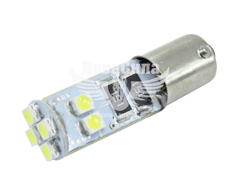 Лампочка з цоколем T8 LED SMD біла 12V-4Вт 8-діодів BA9s (Cyclone) (упак. 10шт.) (T8-007)