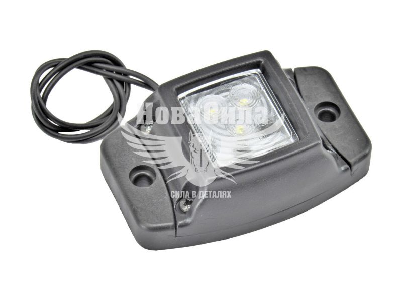Ліхтар габаритний універсальний (HICO) білий квадратний (на резиновій підставці) (OBR123/К)