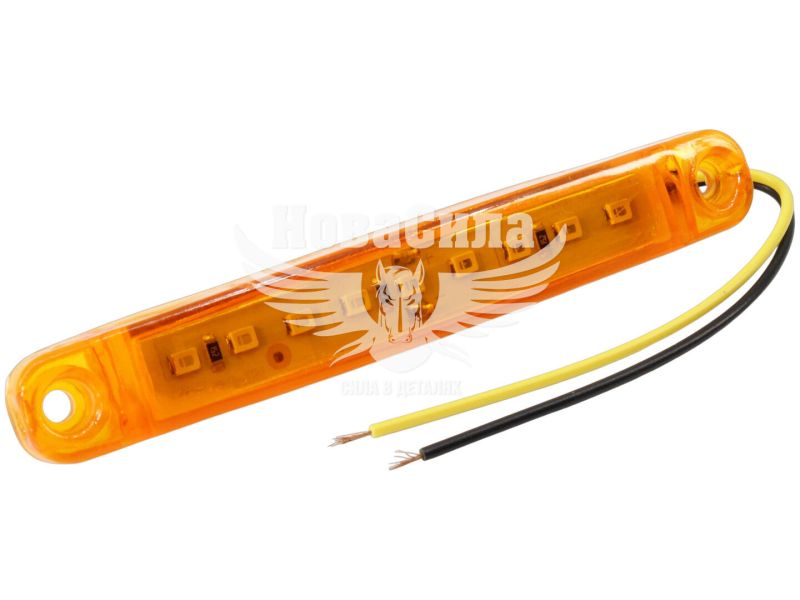 Ліхтар габаритний універсальний (Auto Light) LED 12-24V короткий 12-діодів 100х15мм. жовтий (AL-0040-Y)