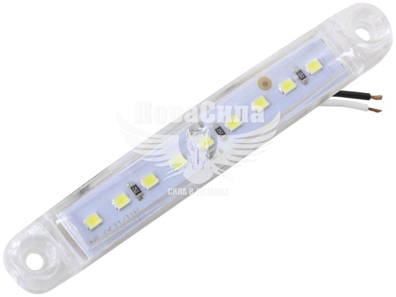 Ліхтар габаритний універсальний (Auto Light) LED 12-24V короткий 12-діодів 100х15мм. білий (AL-0040-W)