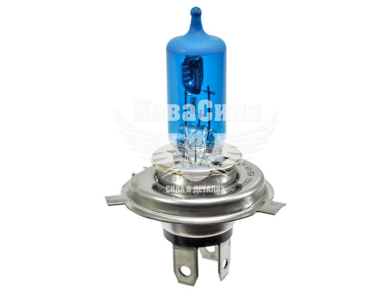 Лампочка галогенна H4 P43t 12V-60/55Вт (Brevia) 4200K (Power Blue) (12040PBC)