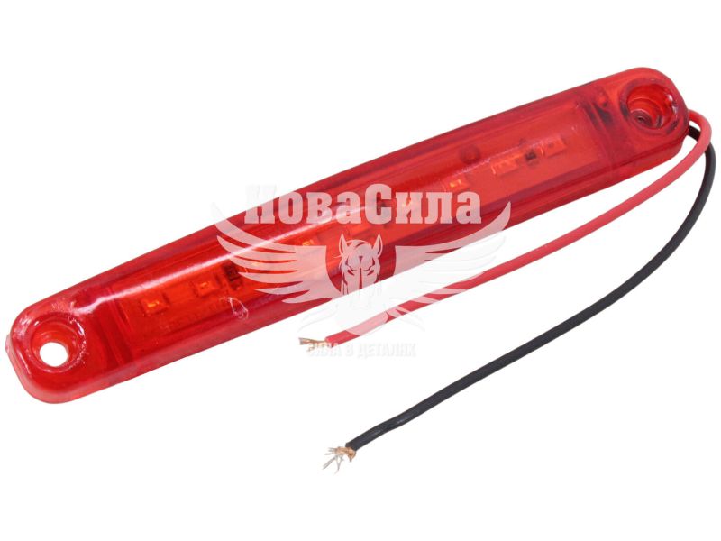 Ліхтар габаритний універсальний (Auto Light) LED 12-24V короткий 12-діодів 100х15мм. червоний (AL-0040-R)