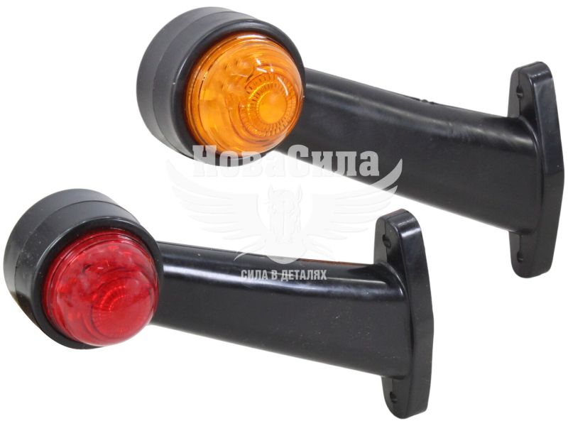 Ліхтар габаритний ріжок (Auto Light) LED 12-24V косий великий, жовтий/червоний (AL-0014-YR/RY)
