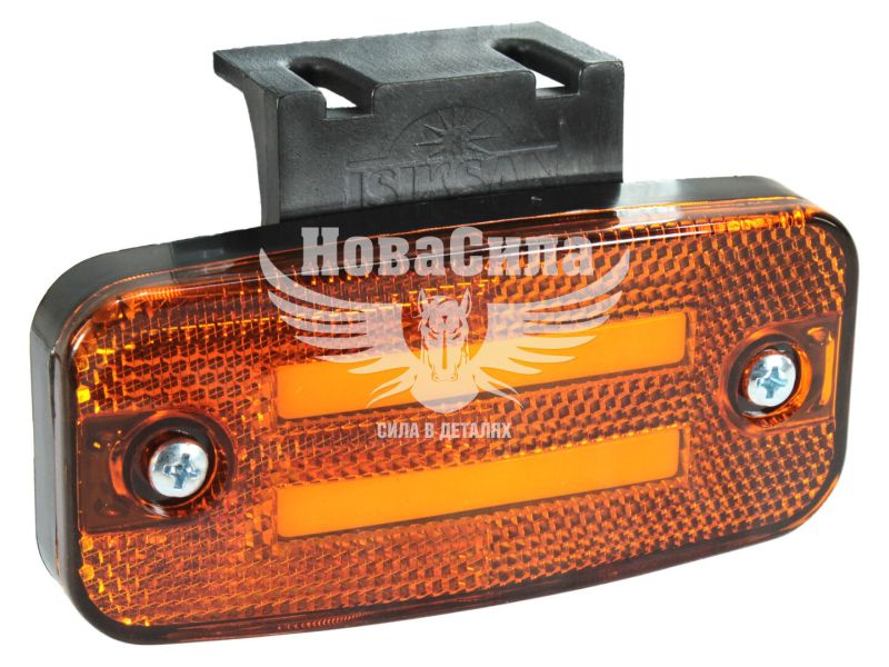 Ліхтар габаритний універсальний (Isiksan) LED 12-24V прямокутний дві полоси жовтий (з кронштейном) (ISS20301B)