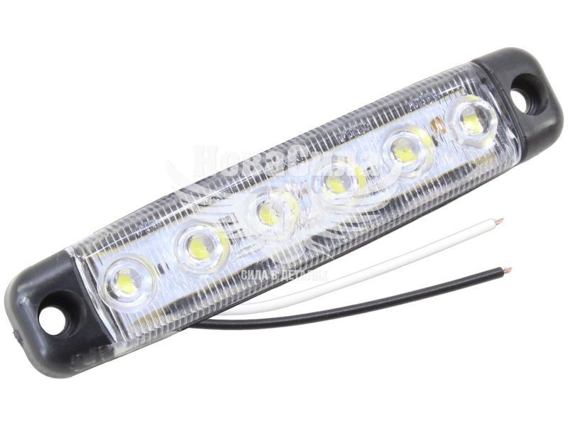 Ліхтар габаритний універсальний (Auto Light) LED 12-24V короткий 12-діодів 95х20мм. білий (AL-0039-W)