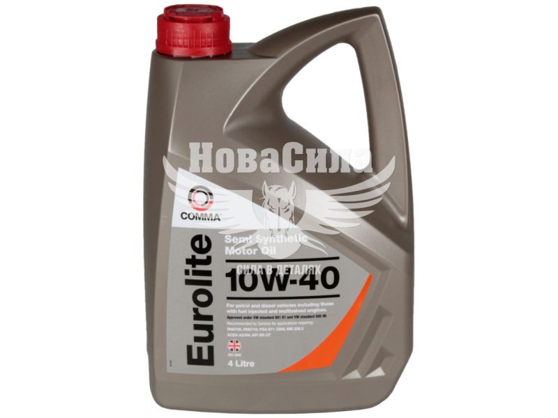 Моторна олива бензин, дизель 10W-40 (Comma) EUROLITE 4л. (EUL4L)