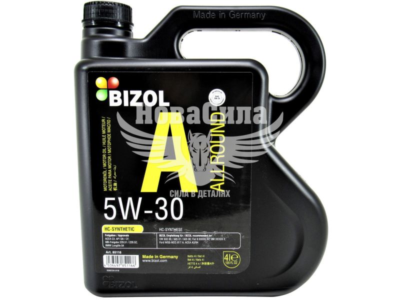 Моторна олива бензин, дизель 5W-30 (Bizol) Allround 4л. (B85116)