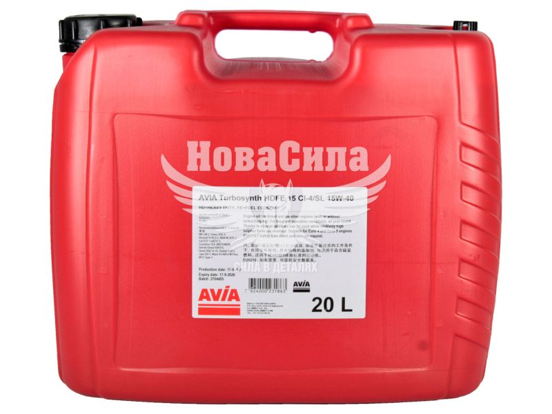 Моторна олива бензин, дизель 15W-40 (AVIA) TURBOSYNTH HDFE15 20л.