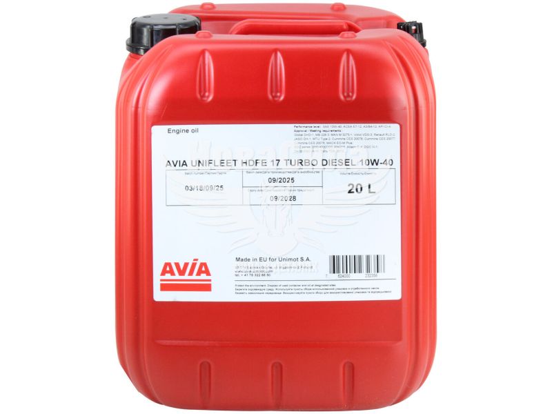 Моторна олива дизель 10W-40 (AVIA) Unifleet HDFE17 20л.
