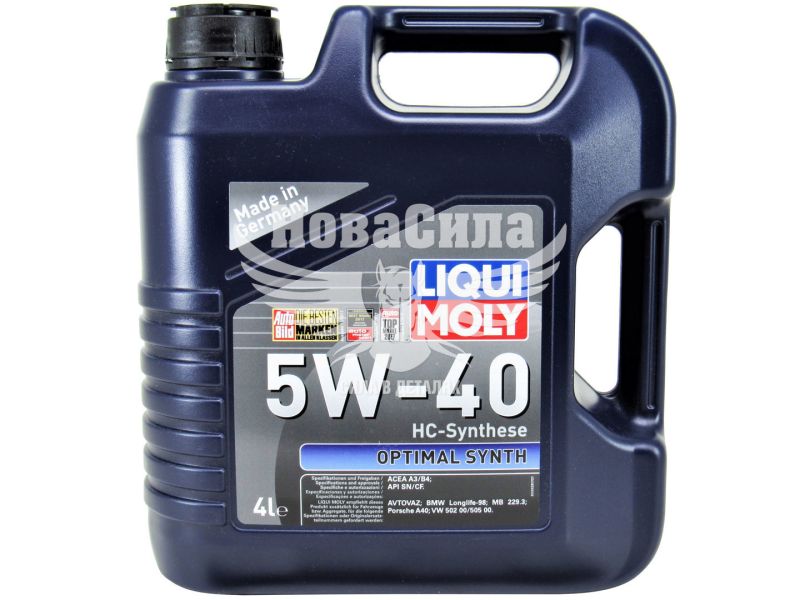 Моторна олива бензин, дизель 5W-40 (Liqui Moly) Optimal Synth 4л. (3926)