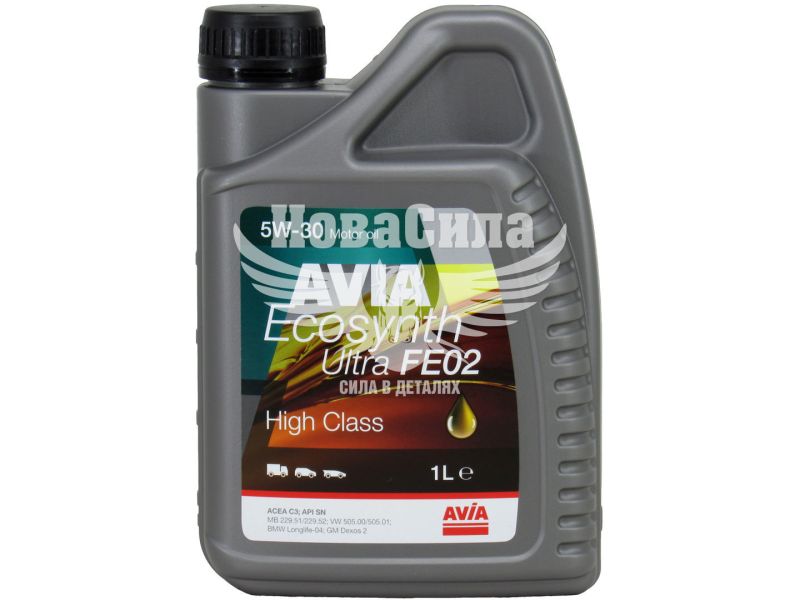 Моторна олива бензин, дизель 5W-30 (AVIA) ECOSYNTH ULTRA FE02 1л.