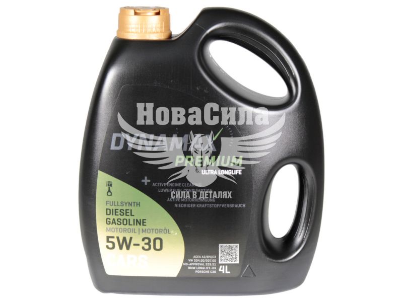 Моторна олива бензин, дизель 5W-30 (Dynamax) Ultra LongLife 4л. (501597)