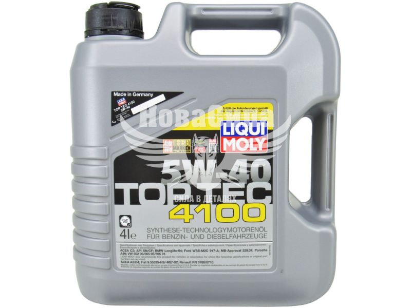 Моторна олива бензин, дизель 5W-40 (Liqui Moly) Tор Tес 4100 4л. (7547)