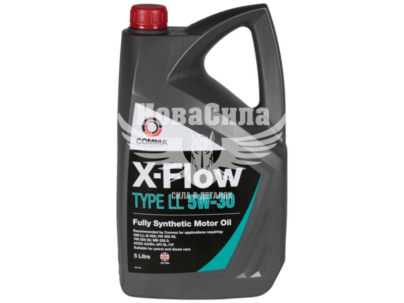 Моторна олива бензин, дизель 5W-30 (Comma) X-FLOW TYPE LL 5л. (XFLL5L)