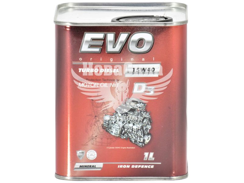 Моторна олива дизель 15W-40 (EVO) Turbo Diesel D3 1л. (D3 1L 15W-40 TURBO DIESEL)