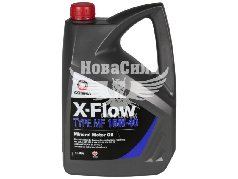 Моторна олива бензин, дизель 15W-40 (Comma) X-FLOW TYPE MF 4л. (XFMF4L)