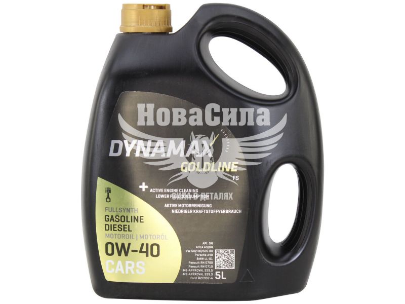 Моторна олива бензин, дизель 0W-40 (Dynamax) GOLDLINE FS 5л. (502715)