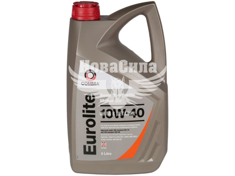Моторна олива бензин, дизель 10W-40 (Comma) EUROLITE 5л. (EUL5L)