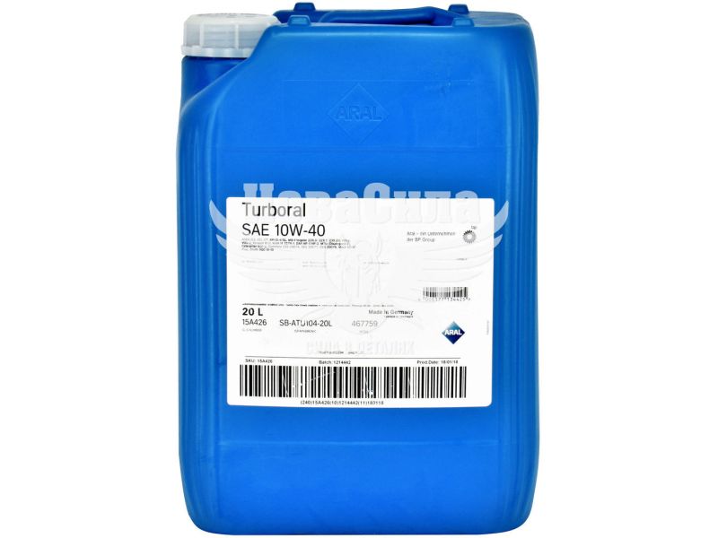 Моторна олива бензин, дизель 10W-40 (Aral) Turboral 20л. (15BCD2)