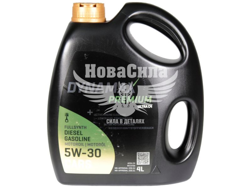 Моторна олива бензин, дизель 5W-30 (Dynamax) Premium Ultra C4 4л. (502049)