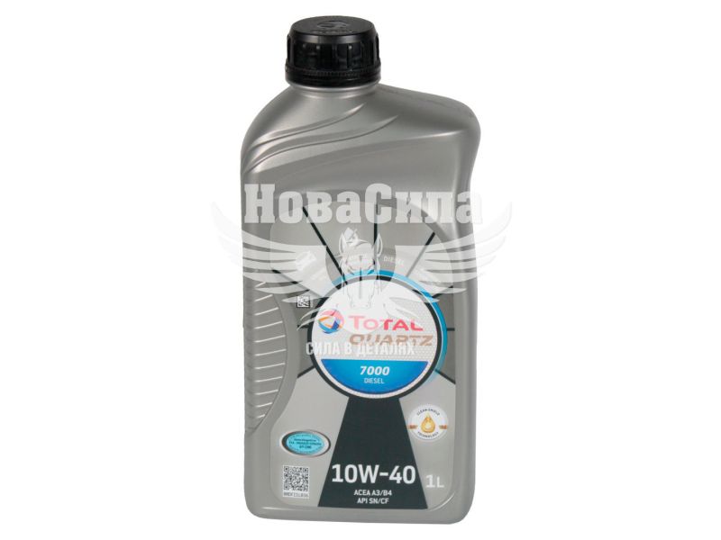 Моторна олива бензин, дизель 10W-40 (Total) Quartz 7000 Diesel 1л. (216680)