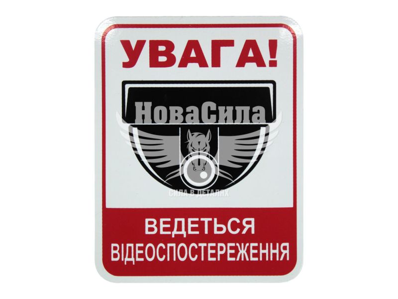 Наклейка з написом ведеться відеоспостереження 10х8 (6-79)