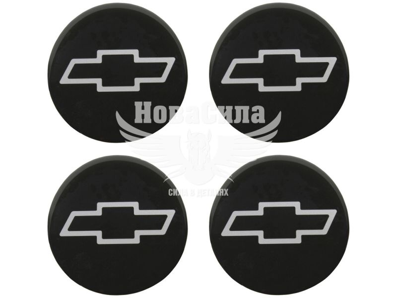 Наклейка Chevrolet на ковпаки (силікон) чорна діам. 5х5 (68-17)