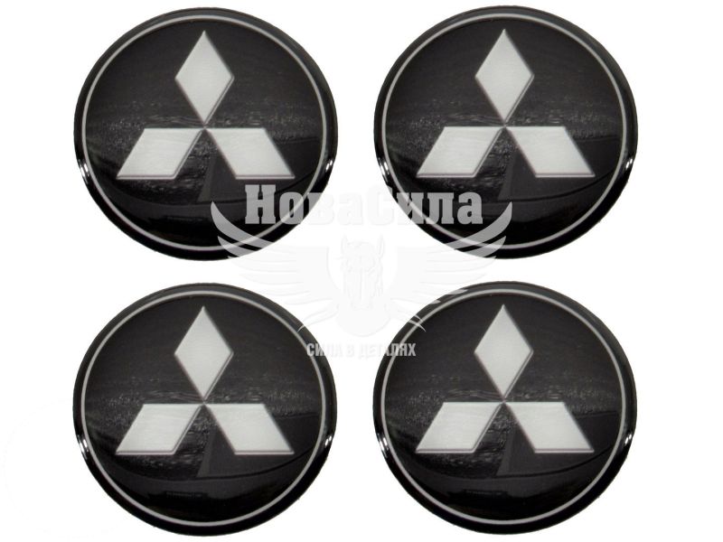 Наклейка Mitsubishi на ковпаки (силікон) чорна діам. 5х5 (67-86)