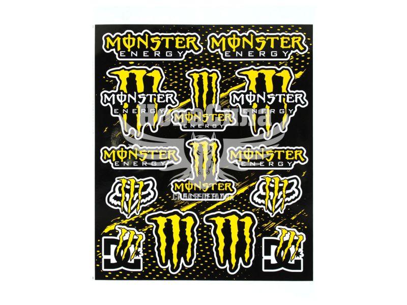 Наклейка (планшет) для мото Monster кт.-16шт. 29х24,5 жовта (9-81)